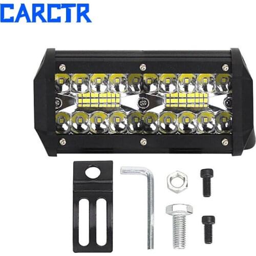 CARCTR 7 Inches 120W Car Led Work Light Three Rows of Long Strip Off-Road Car Top Light Lights Automobiles Parts Accessories