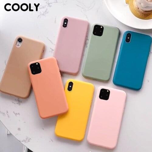 COOLY Candy Color Matte Case For iphone 11 Pro Max 6 S 7 8 Plus X XS XR Back Cover Soft TPU Silicone Phone Cases Blue Pink Coque