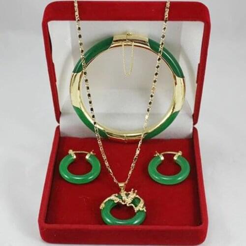 Black Green Red Purple Stone Jewelry Set Necklace Earrings Bracelets Luxury For Women Gift Party Anniversary Fine Jewelry Set