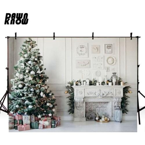 DAWNKNOW Merry Christmas Tree Photo Background Fotografia Indoor Fond Photography Backdrop Photocall Children Photo Studio G939