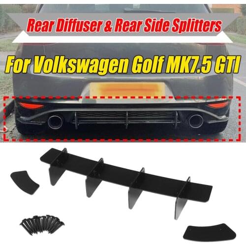 New MK7.5 GTI Car Rear Bumper Diffuser & Rear Side Splitters Spoiler Lip Guard For Volkswagen For VW For Golf MK7.5 GTI ABS