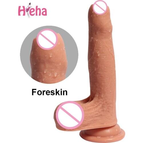 Double-layer Silicone Flesh Color Simulation Dildo Fake Penis Strong Suction Realistic Female Pussy Plug Stimulating Products