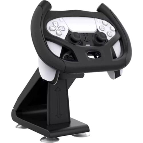 Multi-Angle Axis Car Racing Game Steering Wheel Gamepad Stand Base Dock with 4x Suction Cups for PS5 Wireless Gaming Controller