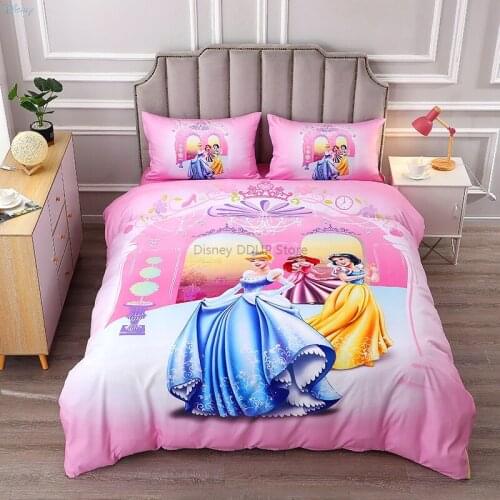Disney Cinderella Snow White Princess Bedding Set Girls Twin Full Queen Size Frozen Anna Elsa Duvet Cover Bed Sheet Pillowcases