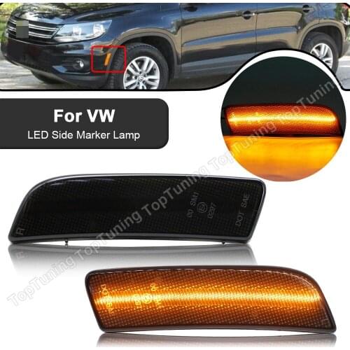 2PCS Amber LED Side Marker Light Front Bumper Lamp For VW Tiguan 2008 2009 2010 2011 2012 2013 2014 2015 2016 2017