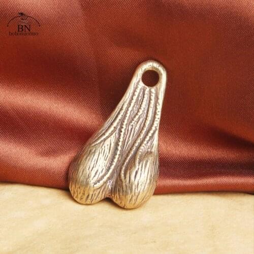 Solid Brass Men Testicles Pendant for Keychain Trendy Balls Keyring Hanging Jewelry Novelty Car Key Chain Fob Punk DIY Accessory