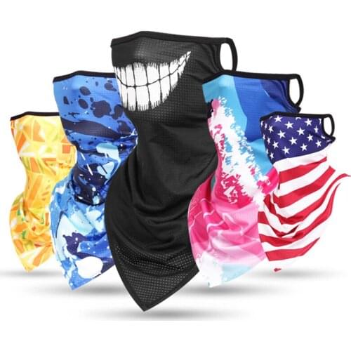 23 Colors Fishing Sun Protection Scarf Ear Hanging Cool Mesh Neck Gaiter Cycling Bandanas Face Cover Hiking Muffle for Men Women