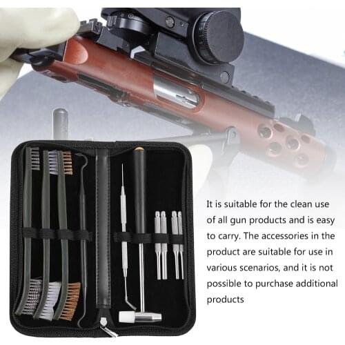 Tactical gun cleaning kit, brush, pin, hammer set, rifle, gun cleaner with storage bag, hunting accessories, 10 pieces