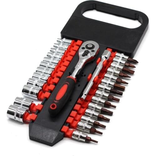 Socket Wrench Set Screwdriver Socket 1/4 Inch CR-V Drive Ratchet Wrench Spanner for Bicycle Motorcycle Car Repairing Tool