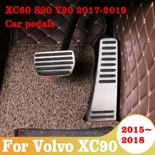 For Volvo XC90 2015-2018 XC60 S90 V90 2017-2019 LHD Auto Accelerator Fuel Brake Footrest Clutch Pad Pedals Cover Car Accessories