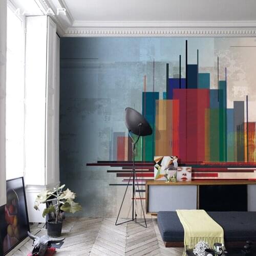 MASAR Color abstract city mural living room corridor background wallpaper environmental protection wallpaper City of colors