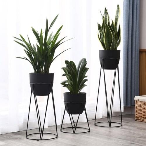 Nordic Iron Flower Shelf Flower Pot Shelf Balcony Indoor Floor Single Flower Few Light Luxury Green Dill Small Space Storage