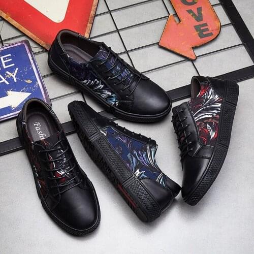 2019 spring and autumn new mens shoes fashion trend mens casual comfortable autumn waterproof graffiti brand casual shoes