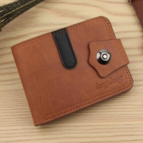 New Men Wallets leather Money Purses Wallets Thin Wallet Design Top Men Short Vintage PU wallet