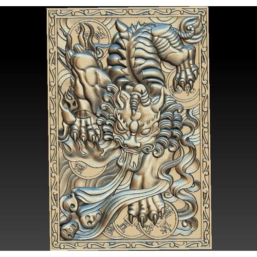 New year beast 3d STL relief digital file -41 STL Model for CNC Router Aspire Artcam 3D Printer Carving Engraver Bas Relief