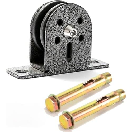 Single Pulley Block Steel Swivel Lifting Rope Pulley Fixed Bearing Silent Roller Withstand 300kg Gym Exercise Accessories