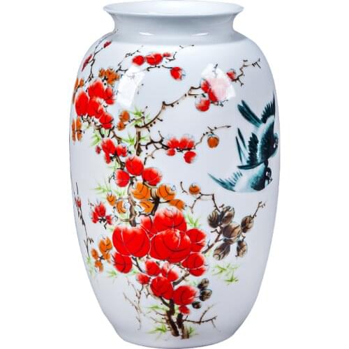 Peony Flower Lotus Bird Landscape Handmade Ceramic Vase Ancient Chinese Figure Story Pattern home decoration