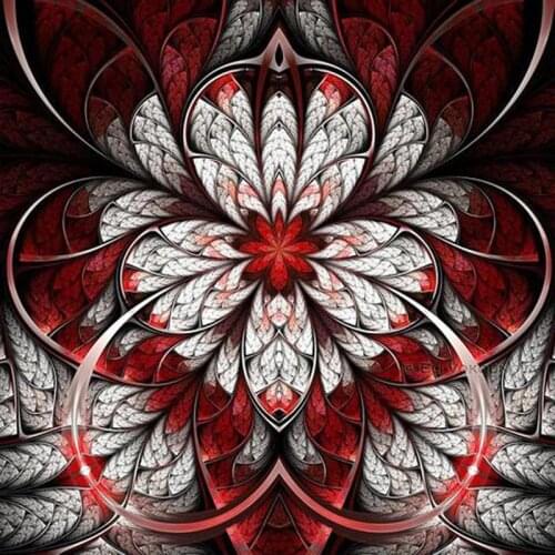 DIY Diamond Embroidery Red And White Flower Pattern Full Square Round Diamond Painting Kit Home Decoration Hanging Artwork