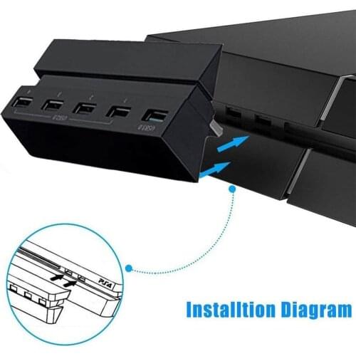 PS4-Hub USB 3.0 High Speed Charger Controller Splitter Expansion LED Extension Adapter for Playstation 4 Console Accessories