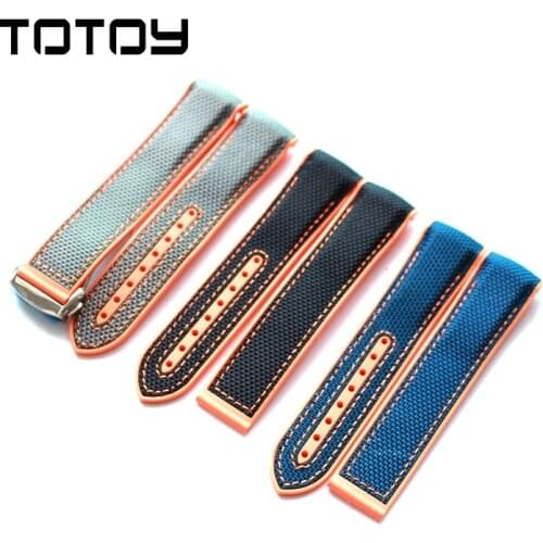 TOTOY for Omega Watchbands 9900 Universe Marine Sapphire Silicone Rubber Seahorse 8900, 22MM Rubber Nylon Watchbands