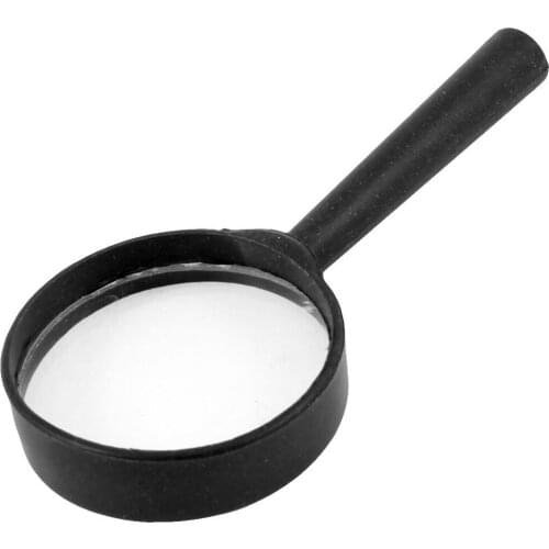Handheld Black Plastic Frame 40mm Lens 10X Magnifier Magnifying Glass