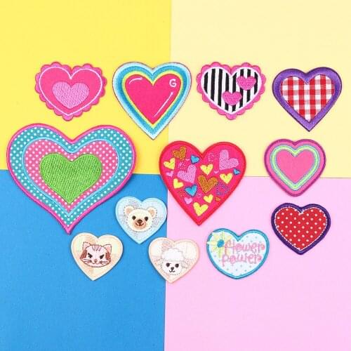 Cartoon Love little bear, sheep and cat Embroidered Patches Iron On for Clothing Appliques Badges Parches Clothing accessories