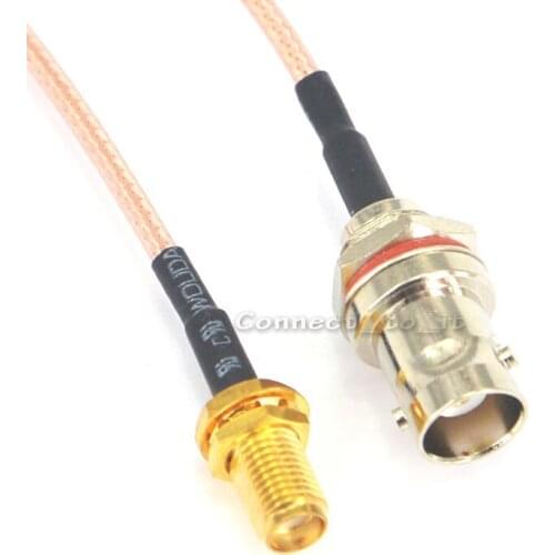 2pieces/lot)Extension cable SMA female Jack to BNC female Jack bulkhead O-ring connector pigtail cable RG316 15CM