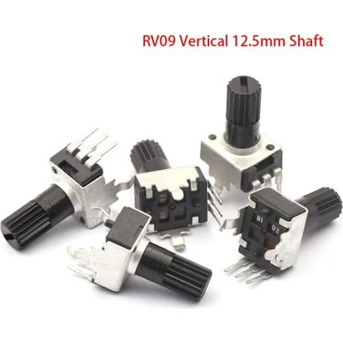 10pcs RV09 Vertical 12.5mm Shaft 1k 2k 5k 10k 20k 50k 100k 0932 Adjustable Resistor 9 Type 3pin Seal Potentiometer
