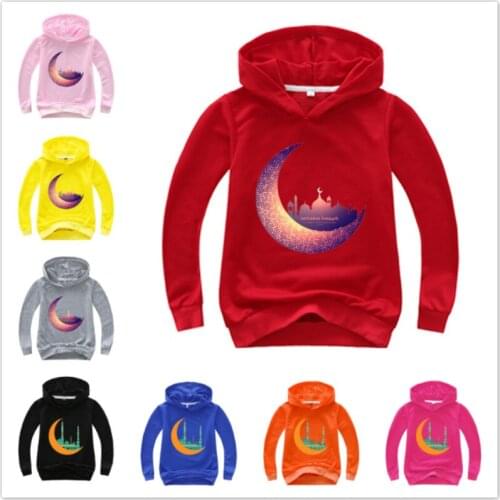 Spring Baby Boys Long Sleeve T Shirts Ramadan Kareem EID MUBarak Print Girl Cotton Tops Tee Kids Sweatshirts Childrens Hoodies