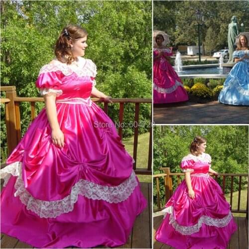 Historical!R-233 19 century Vintage costume 1860S Victorian Lolita/Civil War Southern Belle Ball Halloween dresses All size
