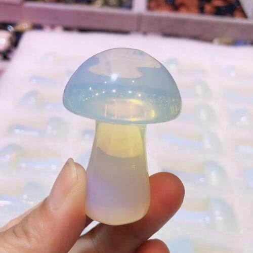 1/2Pcs Very Lovely Opal Mushroom Shaped Polished Stone Decor Healing Gift Decorative Stones and Minerals