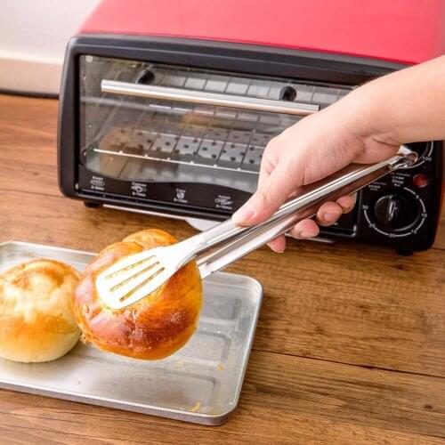 1PC Stainless Steel Kitchen Tongs BBQ Clip Food Tongs Pizza Bread Dessert Server Steak Salad Buffet Serving Clip Kitchen Tools