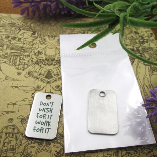 20pcs--"Don't for it Work for it"stainless steel charms more style for choosing DIY Charms pendants for necklace