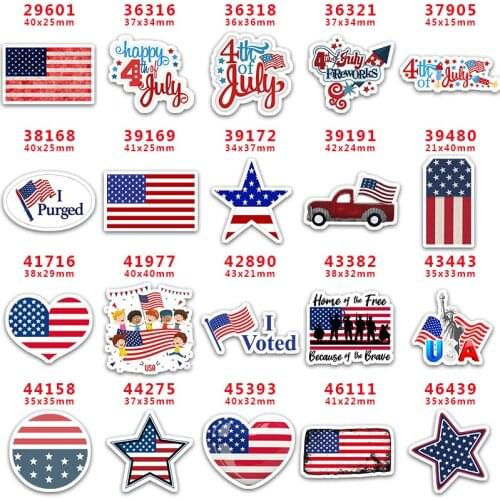 DIY Craft Supplies Sewing Accessories Cartoon Independence Day Printed Planar Resins Mold 10 Pieces. PR-29601