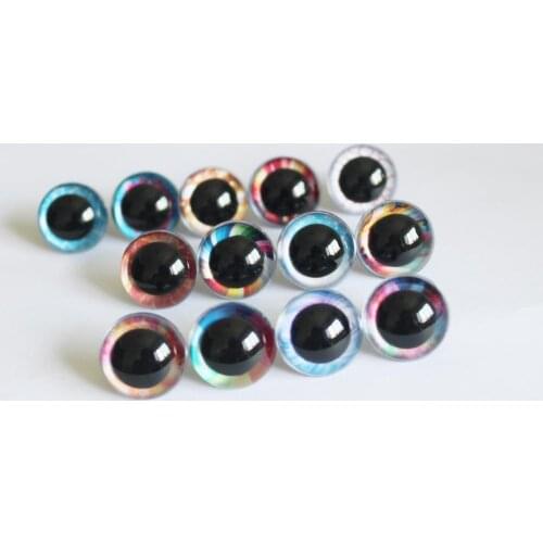 20pcs F13B---new style 9MM-12MM round clear toy safety eyes colorful eyes + hard washers for diy doll--size color option