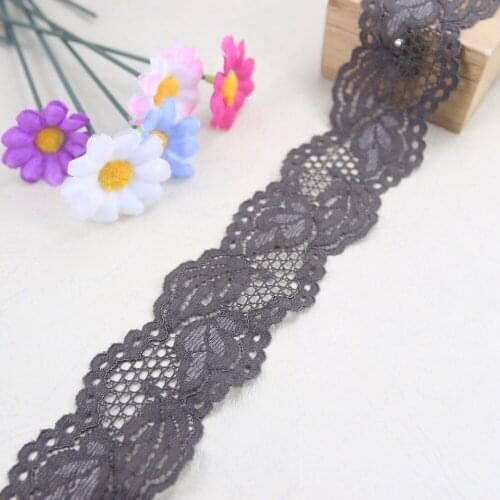 3 Yards/lot 40mm Width Brown Elastic Stretch Lace Trim Sewing/garment/clothes Accesories