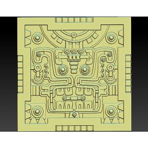 3D model relief for cnc or 3D printers in STL file format -Aztec