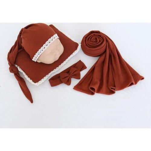 Baby Swaddle Wrap Newborn Baby Pure Color Swaddle Pillow Toddler Girl Boys Receiving Hat Infant Swaddle Wrap Headband 4pcs