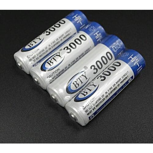 4pcs/lot High Quailty AA NIMH Battery 3000mah 14500 Rechargeable AA NI-MH 14500Battery For Flashlight Torch Camera Calculator