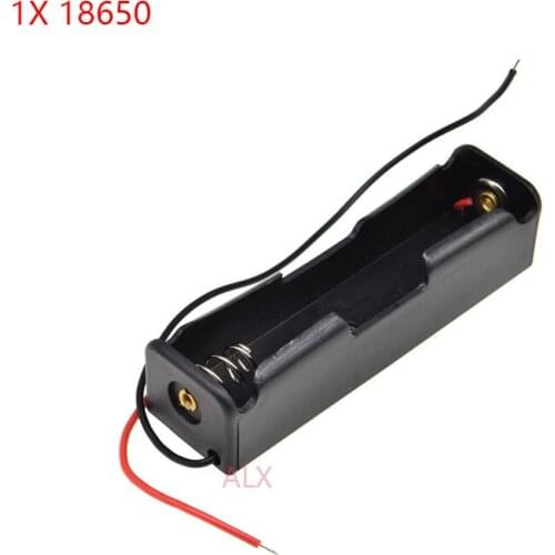 5PCS 1x 18650 battery holder with wire 3.7V Batteries case Storage Box diy 1 slot 1*18650 Rechargeable Battery Shell housing