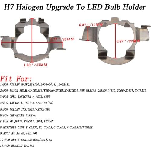 H7 LED Headlight Lamp Bulb Adapter Base Retainer Holder For Audi A3 A4 A6 A4L A6L