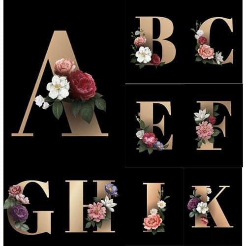 DIY 5D Diamond Painting Full Round Square Resin Mosaic Diamond Embroidery Cross Stitch Kits Art Letter with Flowers