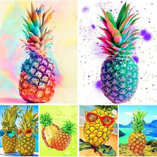Diy 5D Diamond Painting Fruit Pineapple Cross Stitch Full Drill Embroidery Mosaic Art Picture Of Rhinestones Decor New Arrival