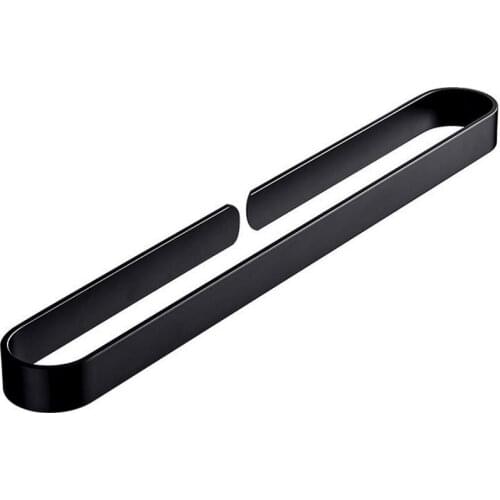 Aluminum Bathroom Towel Rack Single Rod Towel Bar Free Punching Antirust Towel Ring