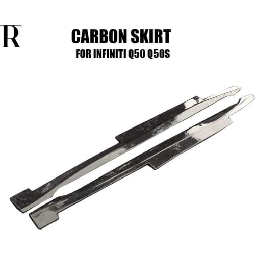 Q50 Carbon Fiber Side Bumper Extension Skirt for Infiniti Q50 Q50s 2014 2015 2016 2017 ( Not Fit New Q50 )
