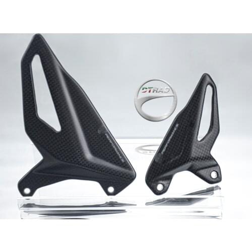 For Ducati V4 V4S V4R Streetfighter V4 Full Carbon Fiber Motorcycle Heel Guard Rearset Plate Foot Peg Protector overlay