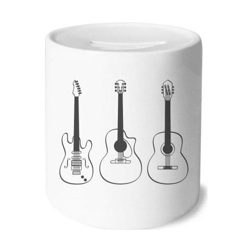 Guitar Music Instruments combination Guitar Money Box Saving Banks Ceramic Coin Case Kids Adults
