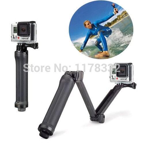 Gopro Accessories Stick Monopod 3-way Multi-function Folding Arm Self-timer Lever Tripod Mounts for hero 5 4/3/3+/2 sj4000
