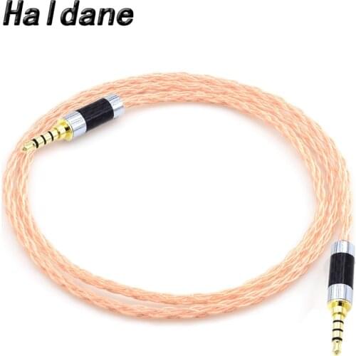 Haldane 3.5mm TRRS Balanced Male to Male 4-Pin Audio Adapter AUX 8 Cores 7N OCC Single Crystal Copper Audio Cable