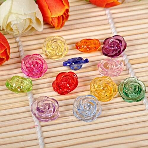 Arts Crafts 13/15/18mm Shank Buttons acrylic colorful rose clear for Fashion coat suit sweater handmade Gift DIY favor Sewing Wh
